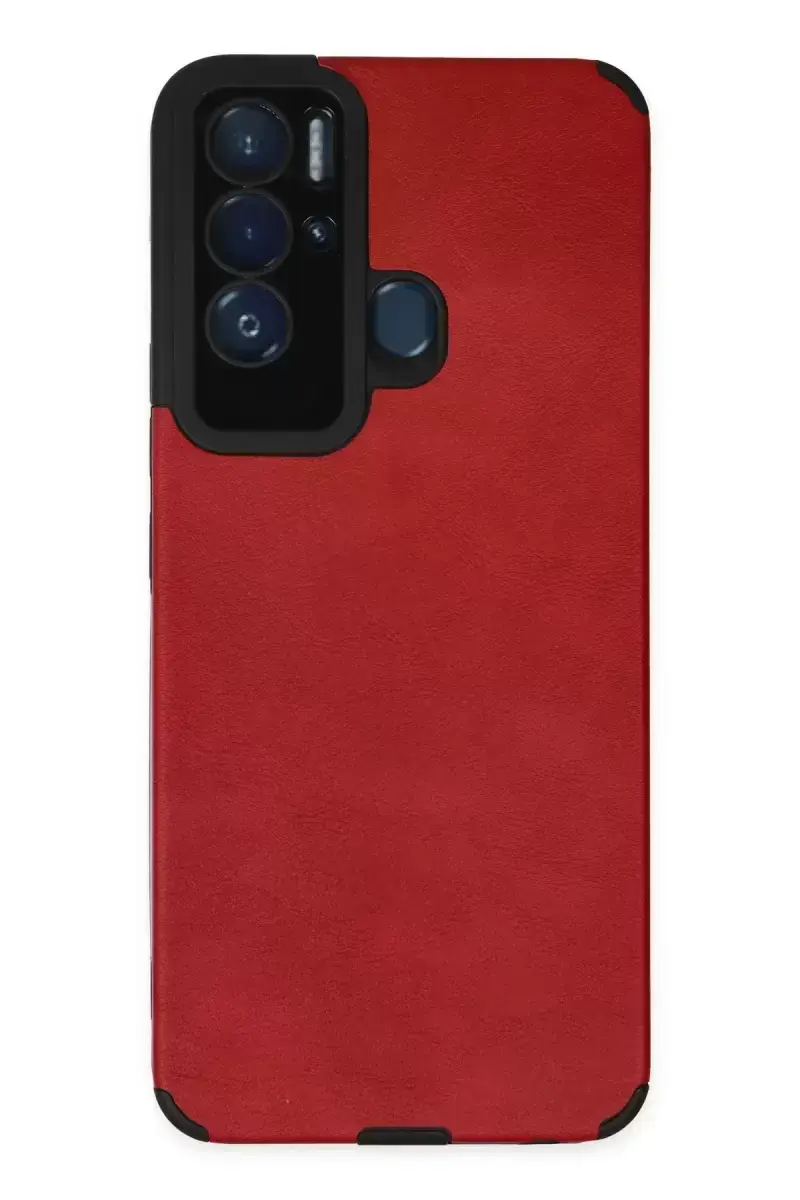 Newface Tecno Pova Neo Kılıf Loop Deri Silikon - Kırmızı