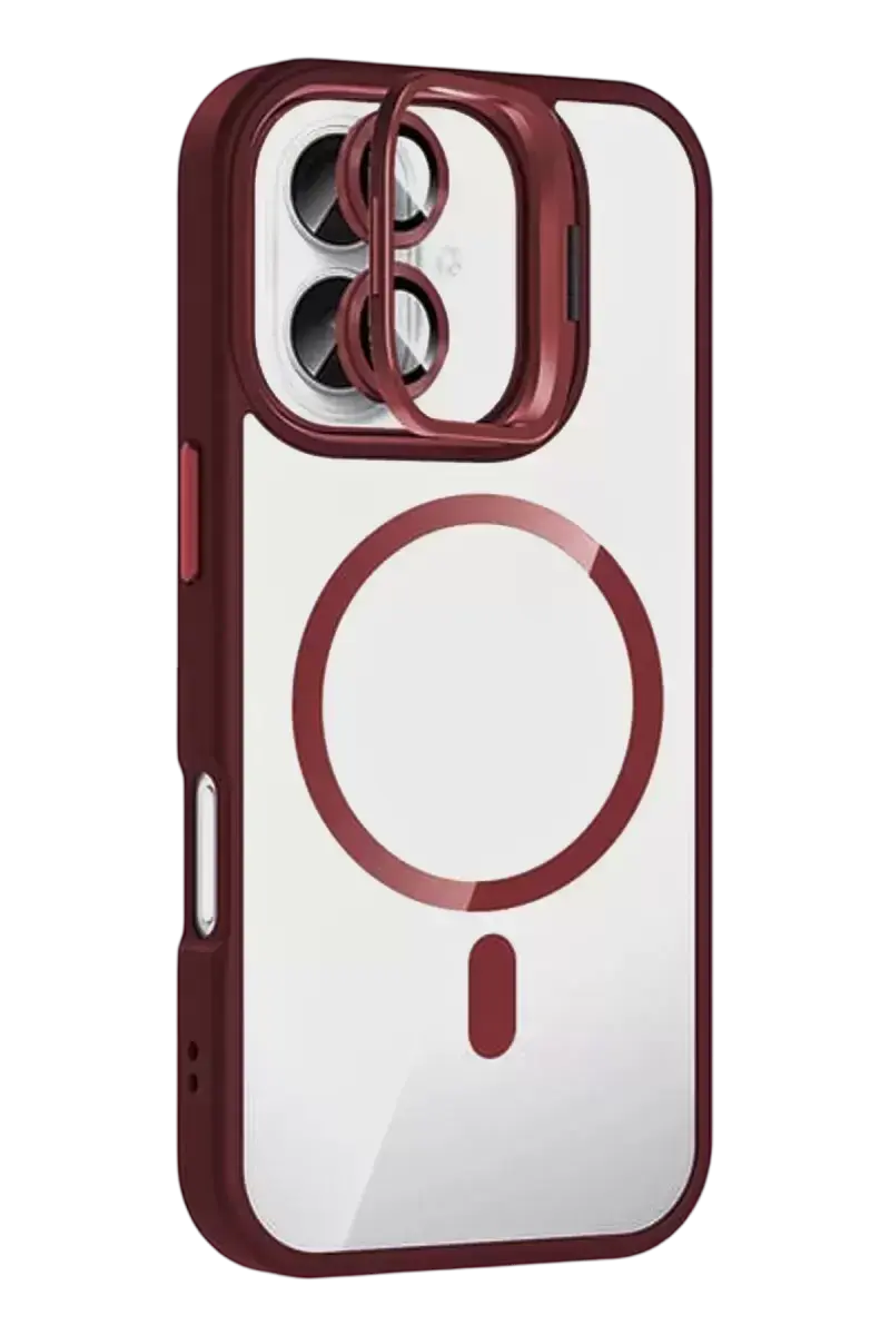 Joko Apple İphone 16 Plus Remim Lensli Magsafe Standlı Kapak - Bordo