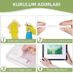 Sunup Sn-29147 12 Çift Fotoğraf Çerçevesi İçin Sticker Cırt Cırtlı Montaj Şeridi