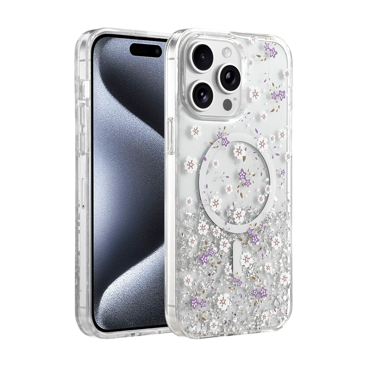 Onegif  İphone 14 Pro Max Misk Simli Magsafe Kapak - Desen 2