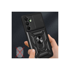 Samsung Galaxy A36 Kılıf Pars Lens Yüzüklü Silikon - Siyah
