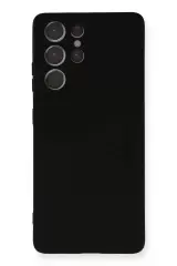 Newface Samsung Galaxy S21 Ultra Kılıf Nano İçi Kadife Silikon - Siyah