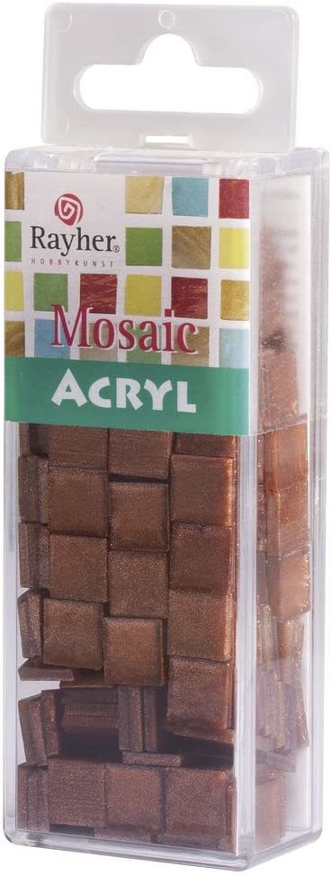 Mozaik Taşı 10x10mm 50gr  Parlak Bronz