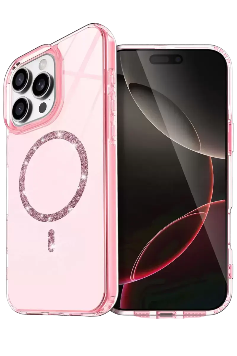 Newface Apple İphone 14 Pro Max Live Diamond Magsafe Kapak - Pembe