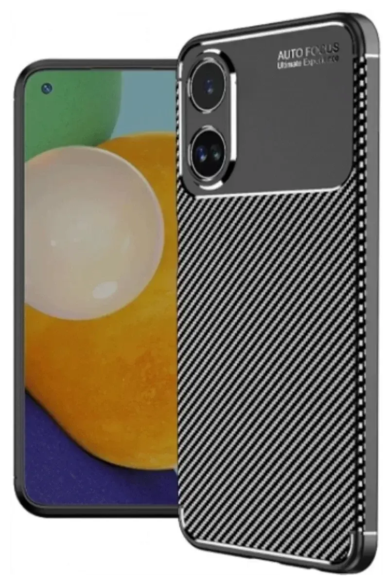 Newface Oppo A38 Kılıf Auto Focus Karbon Kapak - Siyah