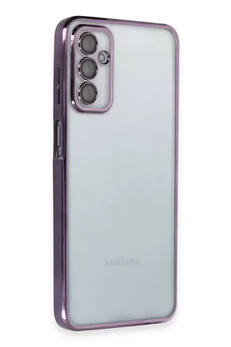 Newface Samsung Galaxy M23 Kılıf Razer Lensli Silikon - Mor