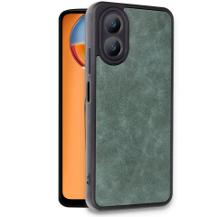 Oppo A38 Kılıf Aras Deri Kapak - Koyu Yeşil