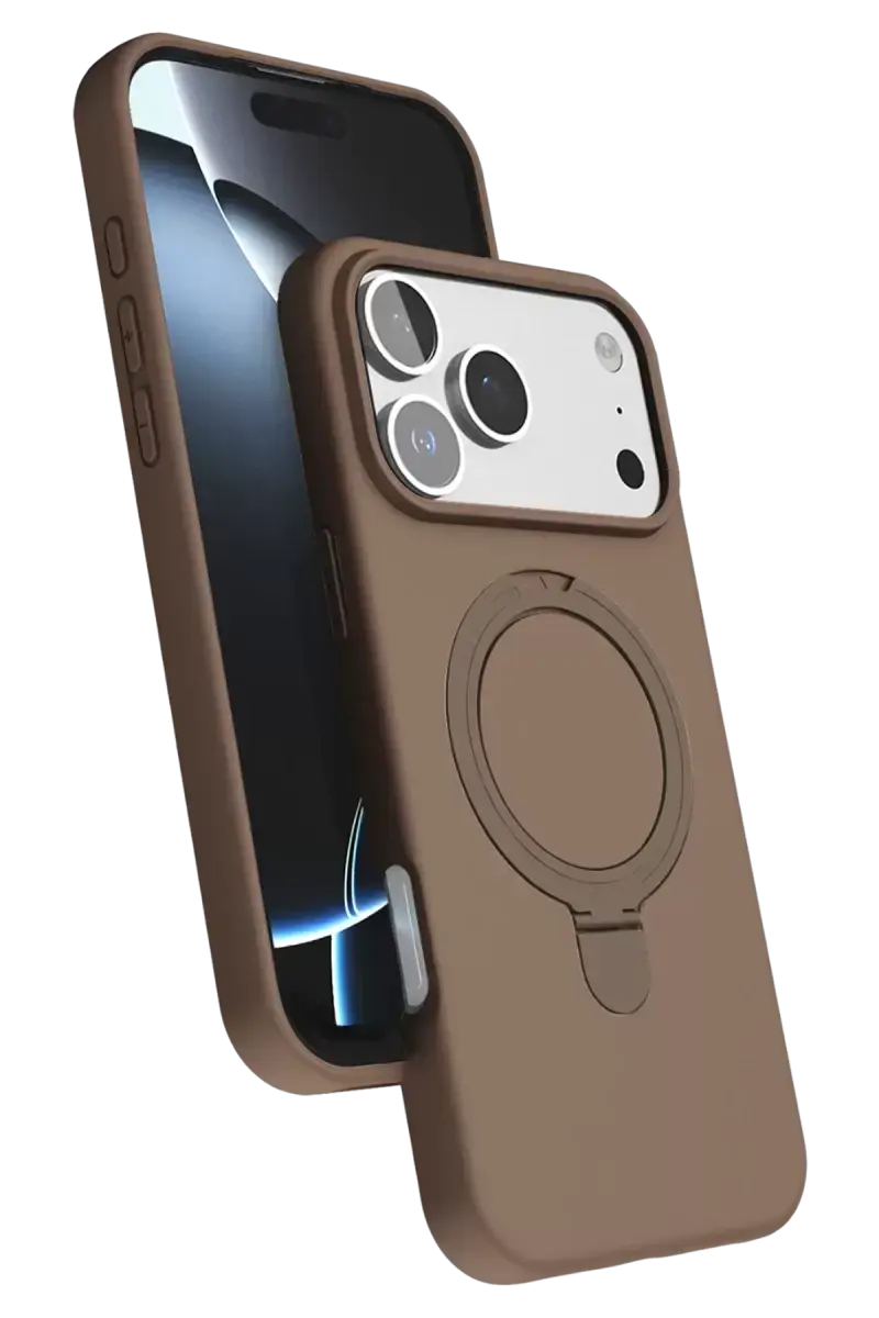 Newface Apple İphone 17 Pro Max Regal Magsafe Standlı Kapak - Çöl Titanyum