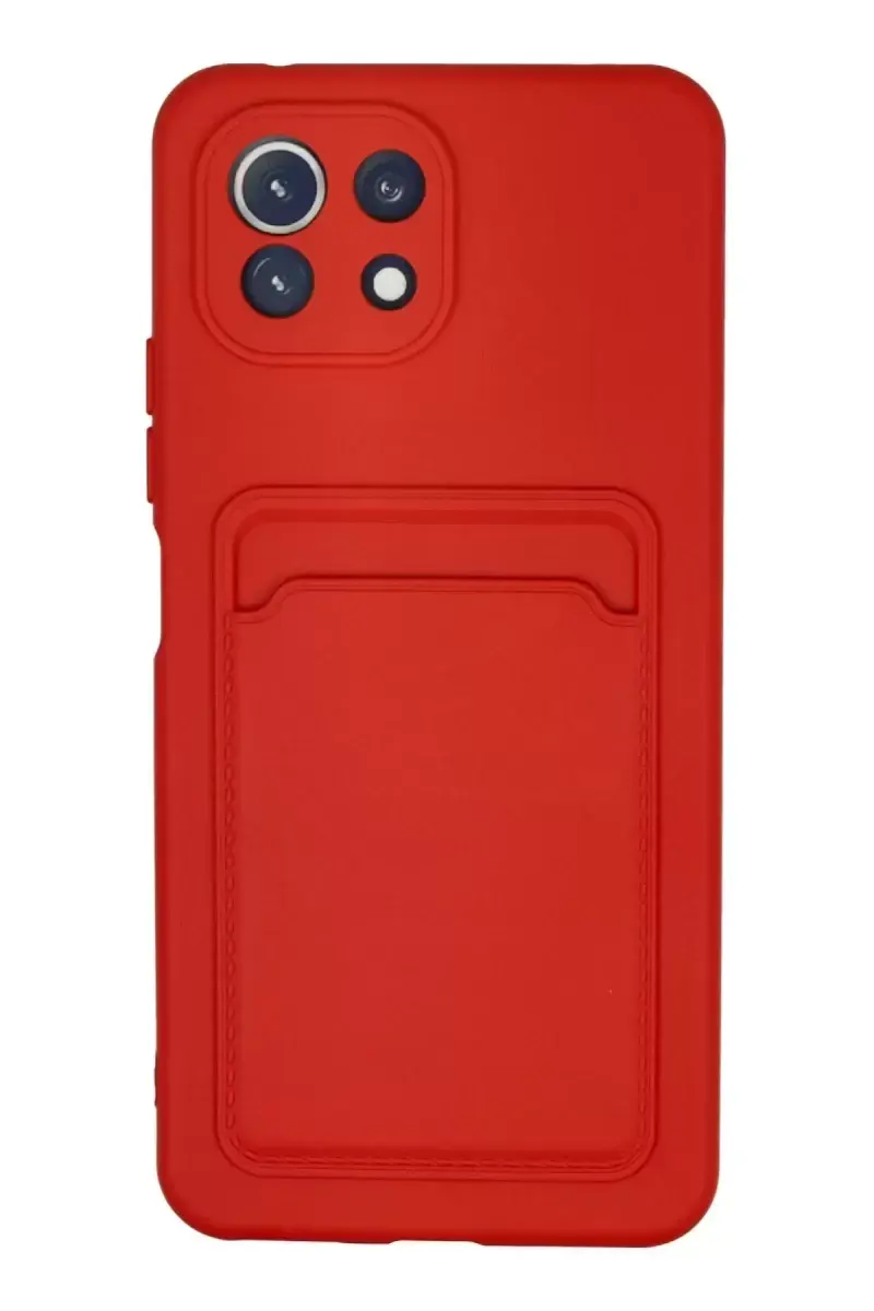 Newface Xiaomi Mi 11 Kılıf Kelvin Kartvizitli Silikon - Kırmızı