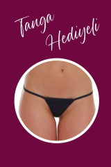 Siyah Sırt İpli Transparan Tül Fantazi Gecelik Tm1291