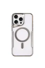 Newface Apple İphone 15 Pro Kılıf Boyi Magsafe Silikon Kapak - Gümüş