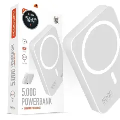 Powerway 5.000mah Pd15w Magsafe Kablosuz Wireless Taşınabilir Şarj Cihazı Beyaz Powerbank Txm5