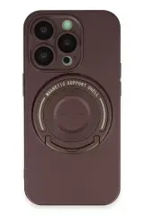 Newface Apple İphone 13 Pro Kılıf Lukka Magneticsafe Kapak - Kahverengi