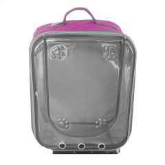 Markapet Deri İşlemeli Tekerlekli Kedi Köpek Taşıma Çantası 25x35x40 cm Koyu Pembe