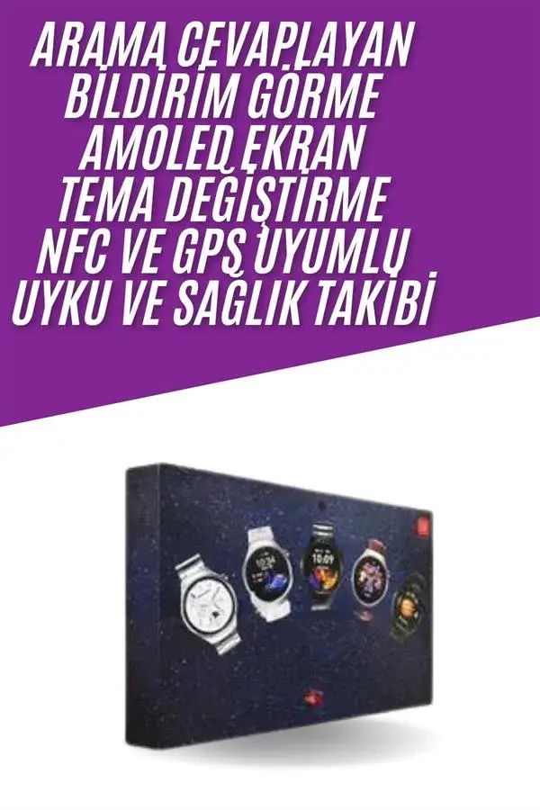 Unısex Yuvarlak Ekranlı 7 Kordonlu Akıllı Saat Gps Destekli Çoklu Kordon Seçeneği