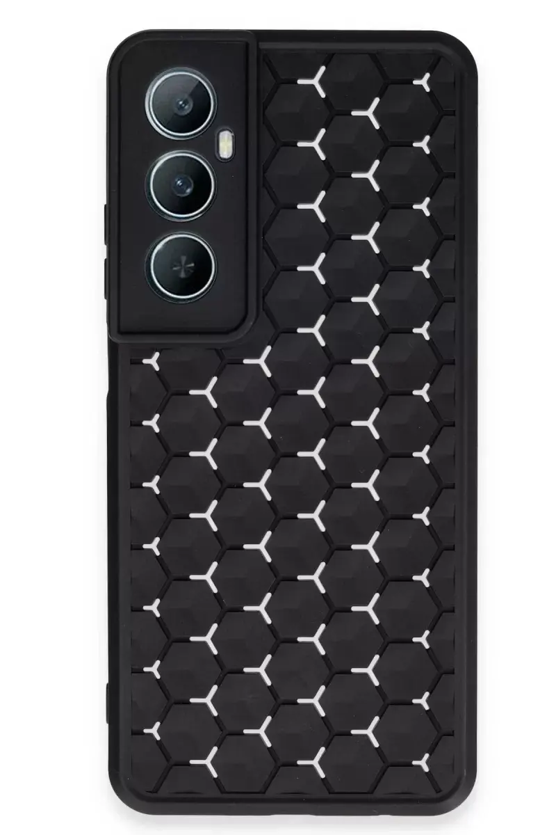 Newface Realme C65 Kılıf Petek Silikon Kapak - Siyah