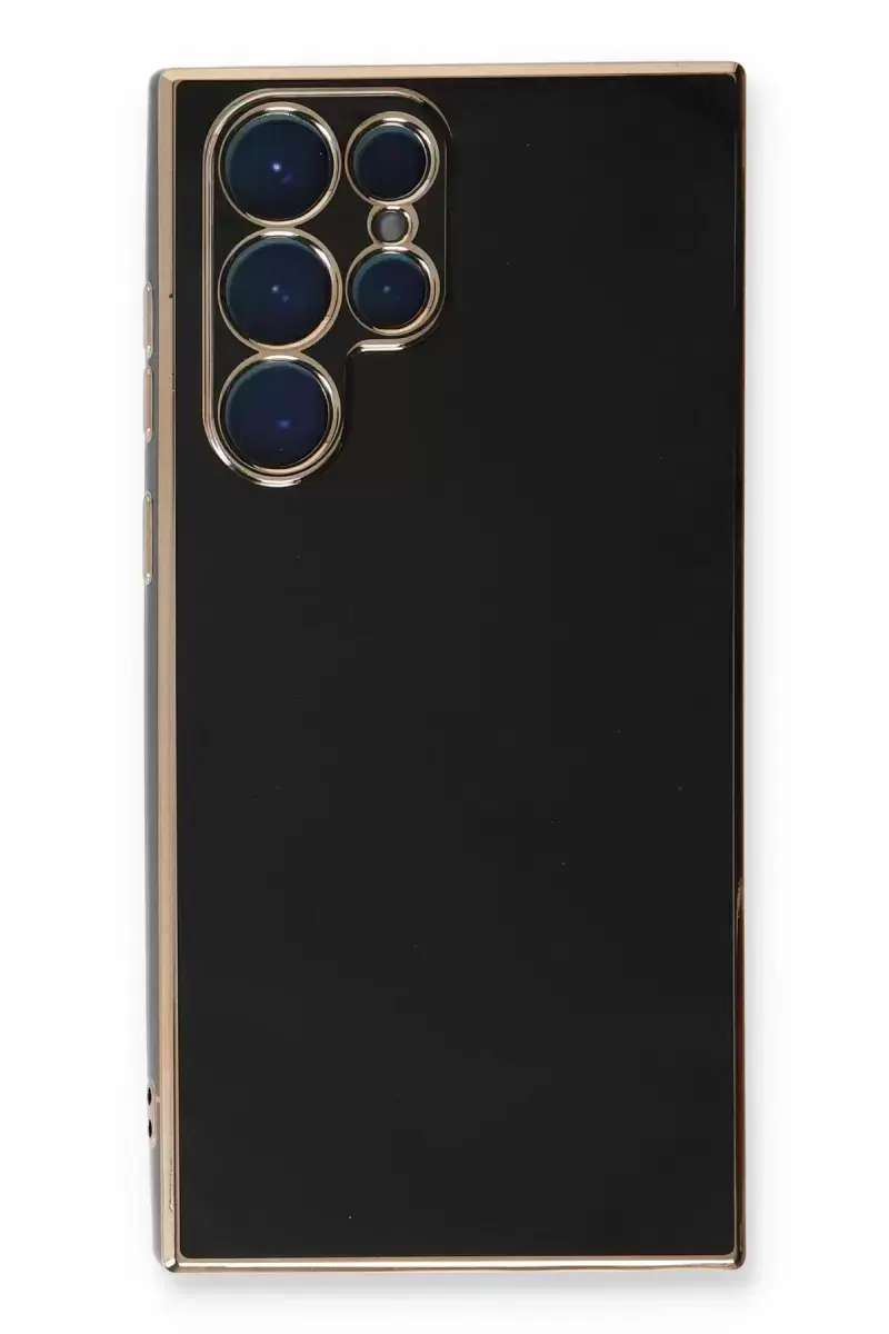 Newface Samsung Galaxy S22 Ultra Kılıf Volet Silikon - Siyah
