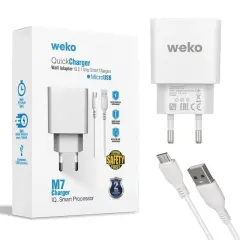 Weko Wk-21436 2.1 Amper Telefon Şarj Adaptörü + Micro Usb Kablo