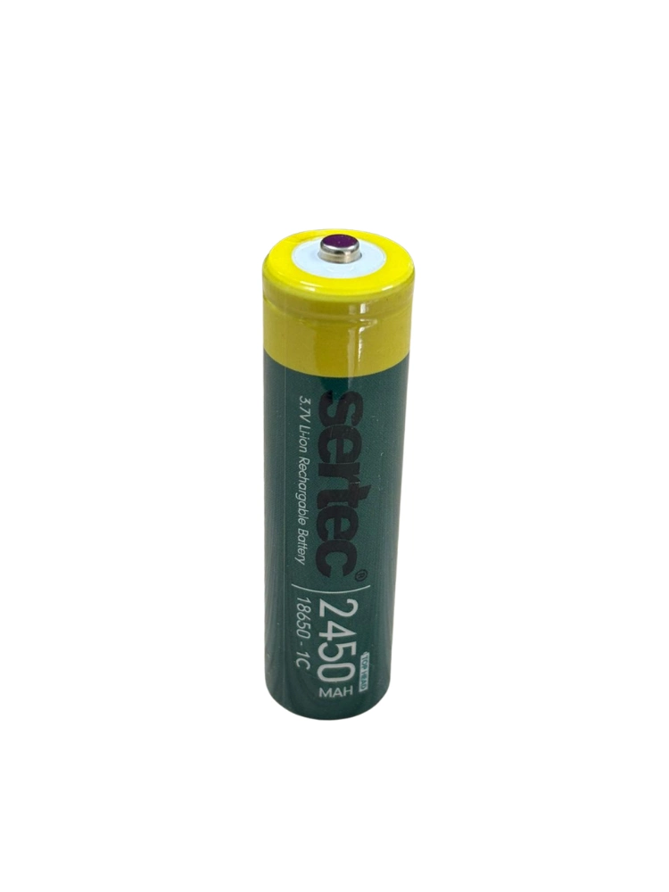 Sertec 18650 3.7v 2450 Mah 1c Li-ion Şarjlı Pil Başlı