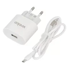 Weko Wk-21441 Pdu Qc 3.0 Amper Telefon Şarj Adaptörü + Micro Usb Kablo