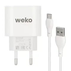 Weko Wk-21441 Pdu Qc 3.0 Amper Telefon Şarj Adaptörü + Micro Usb Kablo