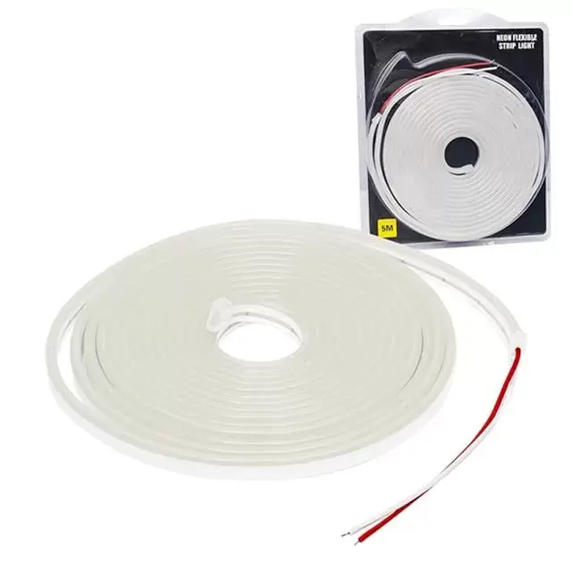 Powermaster Pm-19652 Silikon Kaplamalı 12 Volt 5 Metre Beyaz Neon Led Şerit Aydınlatma