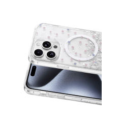 Onegif  İphone 15 Pro Max Misk Simli Magsafe Kapak - Desen 1
