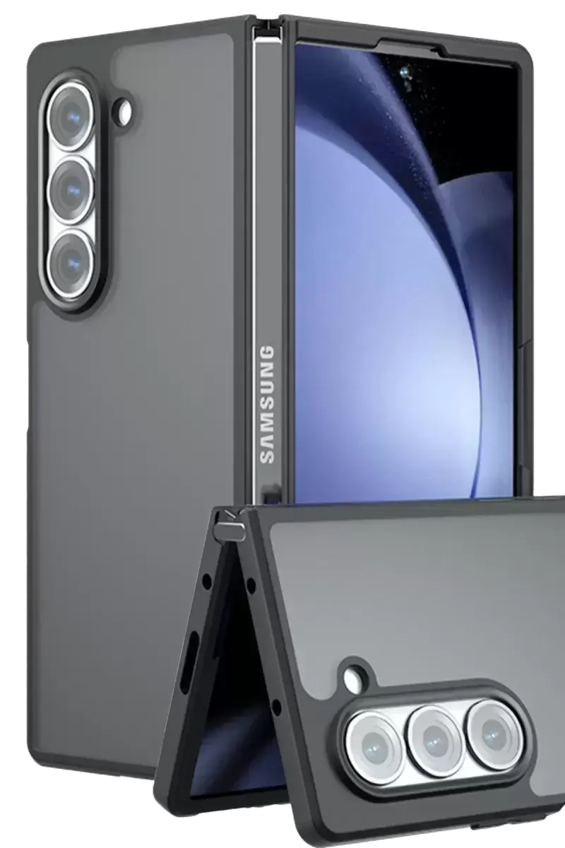 Newface Samsung Galaxy Z Fold 5 Kılıf Blur Fold Kapak - Mat Siyah