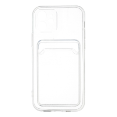 İphone 12 Kılıf Kart Şeffaf Silikon - Şeffaf