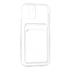 İphone 12 Kılıf Kart Şeffaf Silikon - Şeffaf