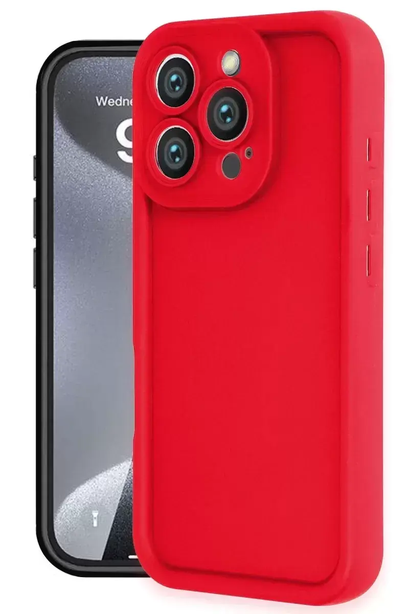 Newface İphone 16 Pro Kılıf Viera Silikon - Kırmızı