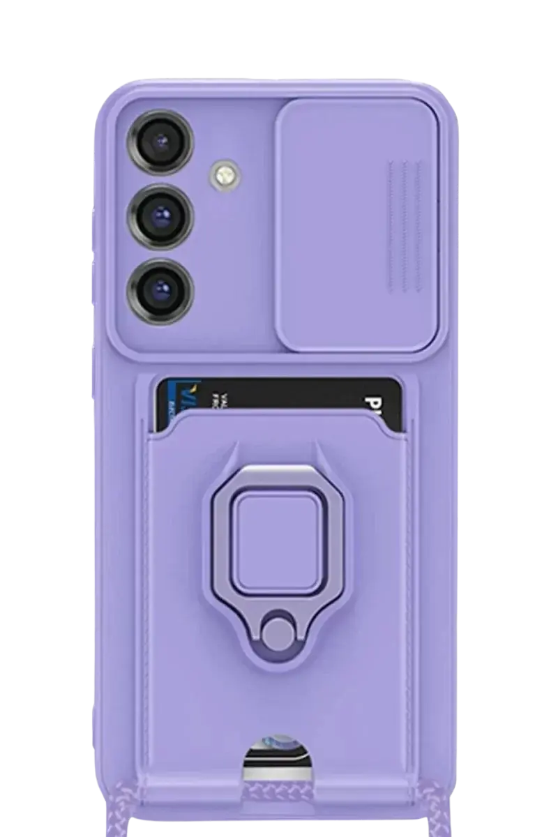 Newface Samsung Galaxy S25 Plus Kılıf Zuma Kartvizitli Yüzüklü Silikon - Lila