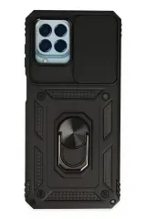 Newface Samsung Galaxy M33 Kılıf Pars Lens Yüzüklü Silikon - Siyah