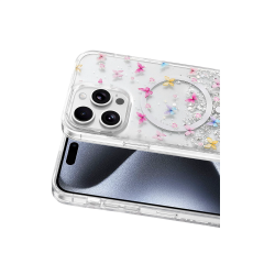 Onegif  İphone 15 Pro Max Misk Simli Magsafe Kapak - Desen 4