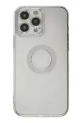 Newface İphone 13 Pro Max Kılıf Santa Lens Silikon - Şeffaf