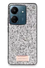 Onegif Xiaomi Redmi 13c Bright Simli Kapak - Gümüş