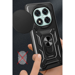 Xiaomi Redmi Note 14 Pro 5g Kılıf Pars Lens Yüzüklü Silikon - Kırmızı