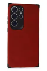 Newface Samsung Galaxy S24 Ultra Kılıf Loop Deri Silikon - Kırmızı