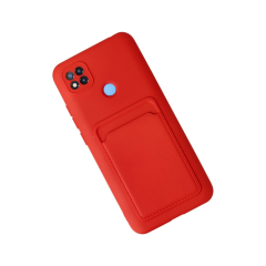 Xiaomi Redmi 9c Kılıf Kelvin Kartvizitli Silikon - Kırmızı
