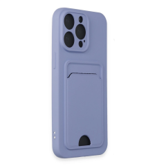 İphone 14 Pro Max Kılıf Kelvin Kartvizitli Silikon - Lila