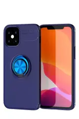 Newface İphone 12 Mini Kılıf Range Yüzüklü Silikon - Mavi