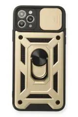 Newface İphone 11 Pro Kılıf Pars Lens Yüzüklü Silikon - Gold
