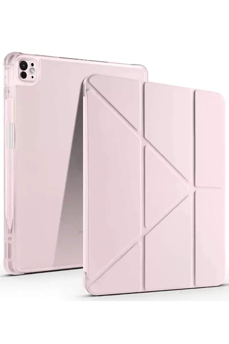 Newface İpad Air 13 (2024) Kılıf Kalemlikli Mars Tablet Kılıfı - Rose Gold