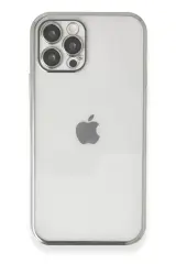 Newface İphone 12 Pro Max Kılıf Razer Lensli Silikon - Gümüş