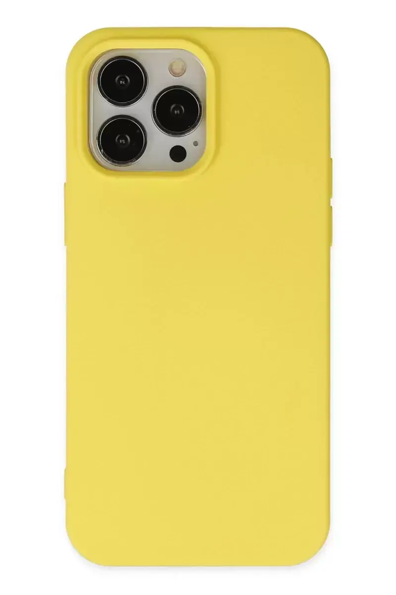 Newface Apple İphone 15 Pro Kılıf Nano İçi Kadife Silikon - Sarı