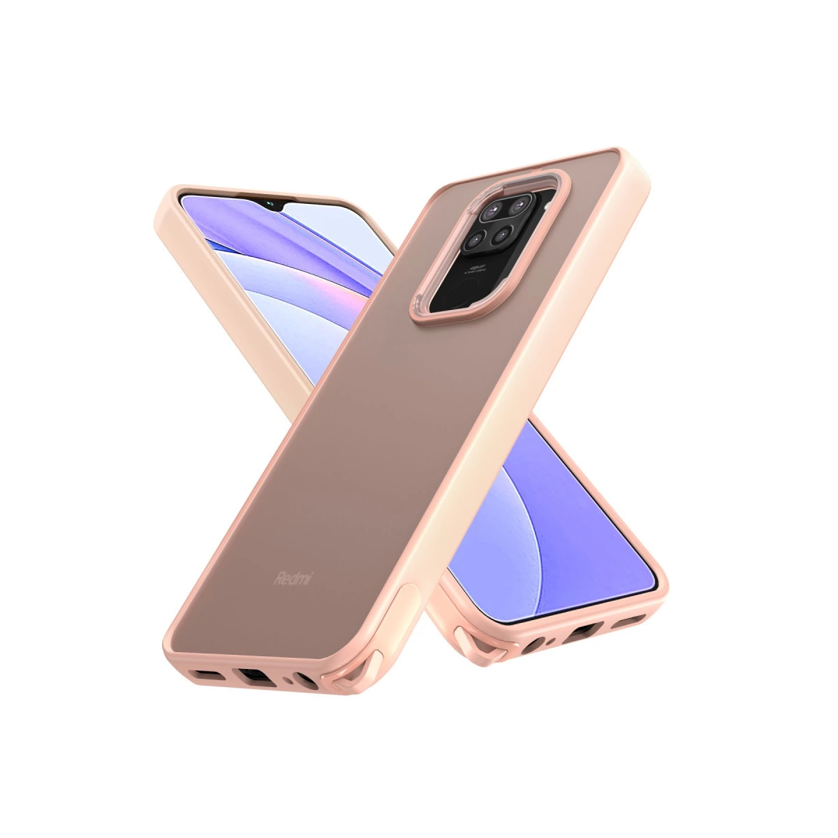 Xiaomi Redmi Note 9 Kılıf Elegant Kapak - Pudra