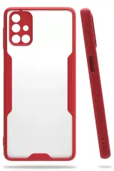 Newface Samsung Galaxy M31s Kılıf Platin Silikon - Kırmızı