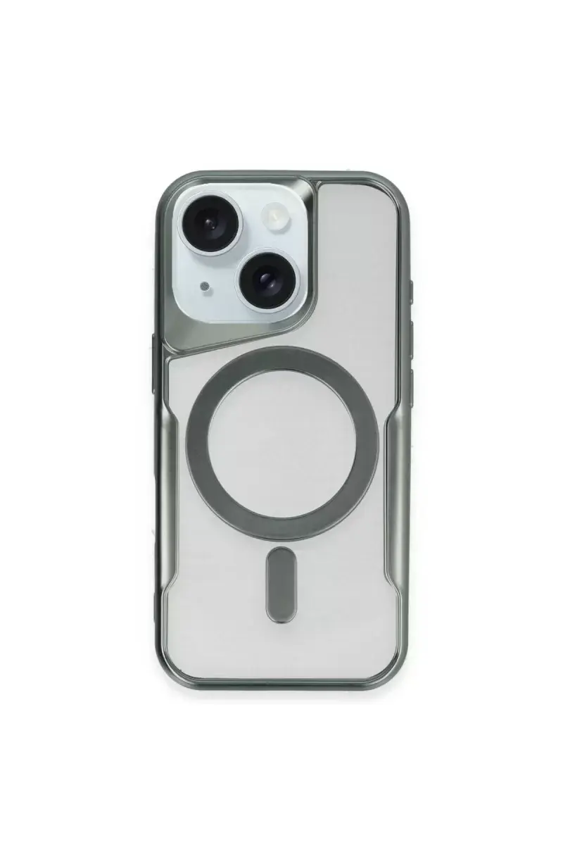 Newface İphone 15 Plus Kılıf Boyi Magsafe Silikon Kapak - Yeşil