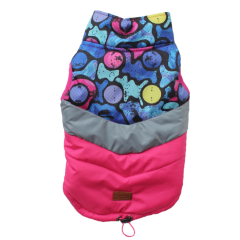 Circle Fucshia Elyaflı Puf Köpek Yeleği Köpek Kıyafeti Medium