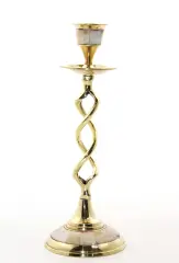 Tekli Pirinç Sedefli Şamdan Model 2